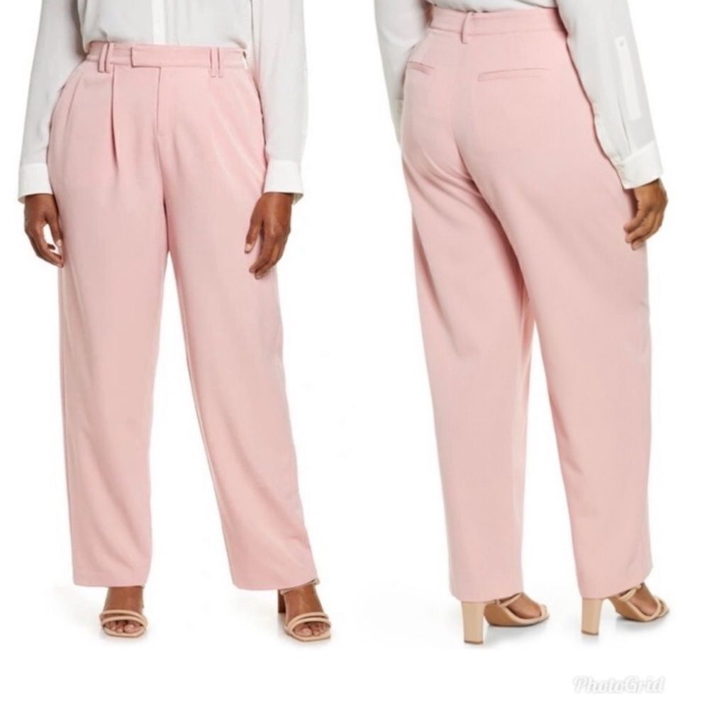 Revolve 11 Honore Chloe Straight Leg pants in Soft Pink Plus NWOT